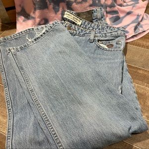 Harley Davidson Denim Jeans Womens Pants 10 Petite Mid Rise Bootcut Motorcycle